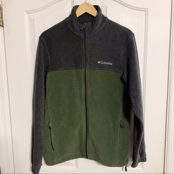 Columbia Steens Mountain Fleece Jacket, Small, Green/Grey - Picture 2 of 9